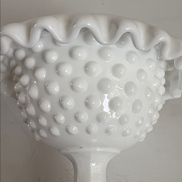 Vintage Fenton hobnail milk glass compote candy dish or base to fairy lamp - Picture 12 of 13